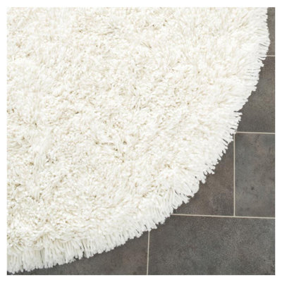 Tapis blanc en acrylique touffeté et fabriqué à la main Delane