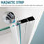 Porte de douche sans cadre 28 po x 72 po avec porte en verre trempé 1/4 po et poignée en acier inoxydable