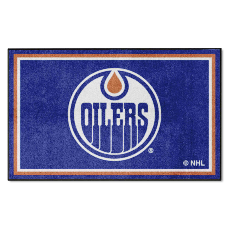 Tapis de porte antidérapant intérieur NHL, Rectangle 3'8" x 5'11", Edmonton Oilers