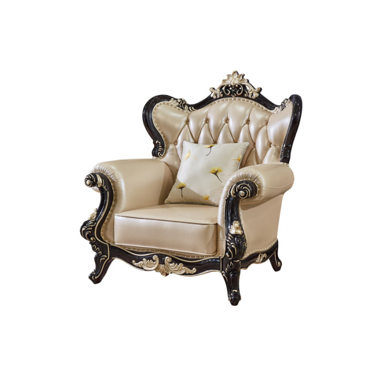 Fauteuil en cuir de vache de 43,31 po