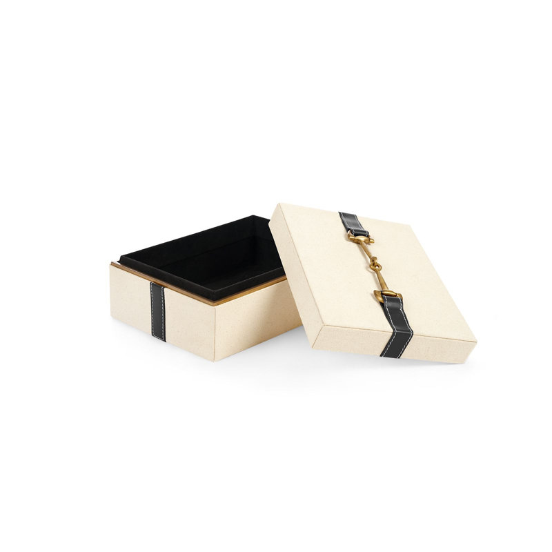 Buckley Handmade Decorative Box, Black/Natural