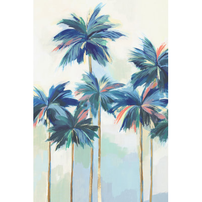«Sunset Teal Pams I on Canvas» par Isabelle Z, reproduction