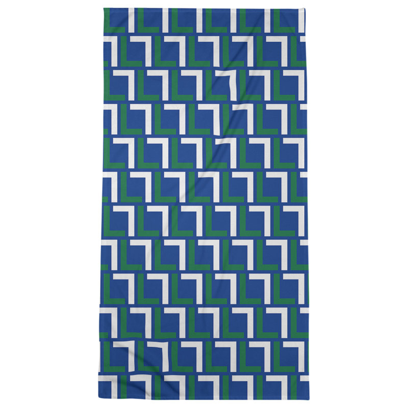 Bath Towel, Blue/Green/White
