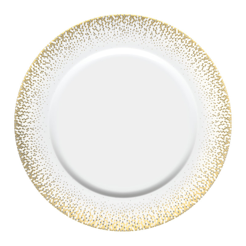 Souffle d' Or Platter, White/Platinum