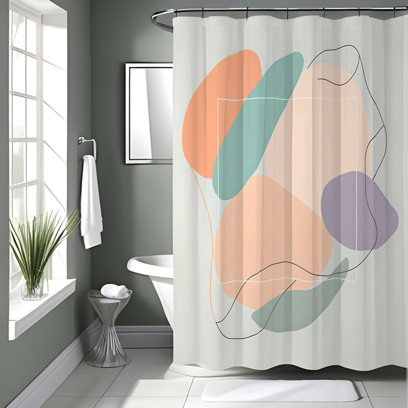 Rideau de douche Art Déco, H 93 po x l 70 po