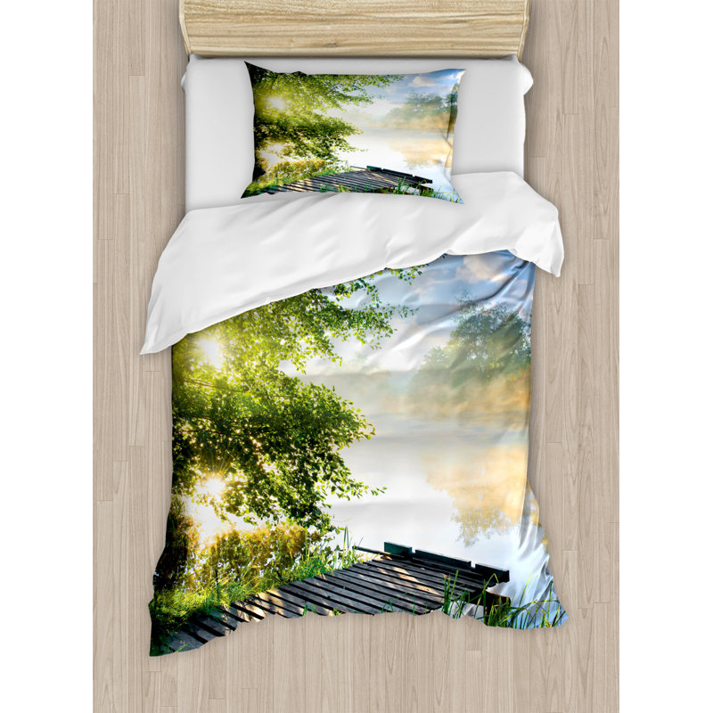 Rustic Polyester Duvet Cover, Twin Duvet Cover + 1 Sham
