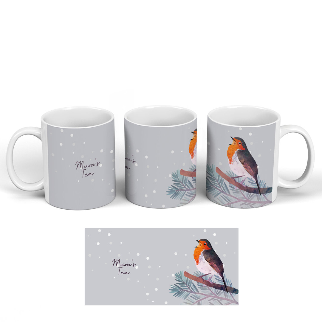 Mums Tea Festive Robin Christmas Ceramic Classic Mug