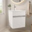 Meuble-lavabo flottant blanc avec lavabo et 1 porte