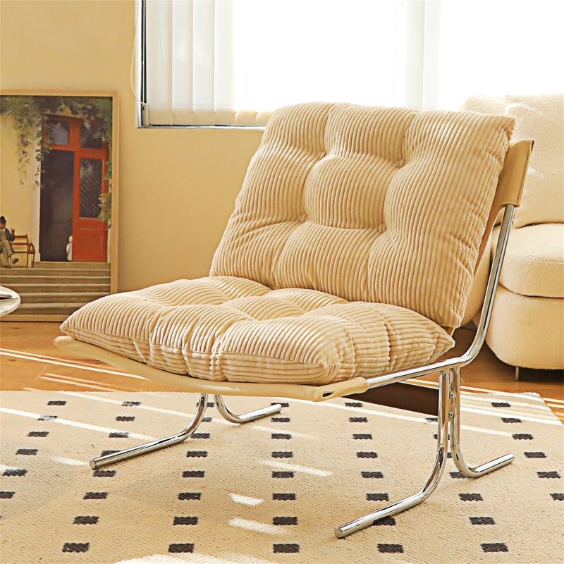 Chaise d'appoint rembourrée, Crème
