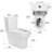 White Ceramic Toilet, 1.1/1.6 , Elongated, Comfort Height, & One White, Comfortable Form