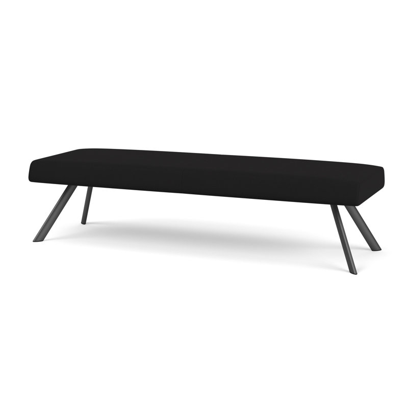Banc de réception Willow, Noir Visite Libre - tissu uni, Gris anthracite