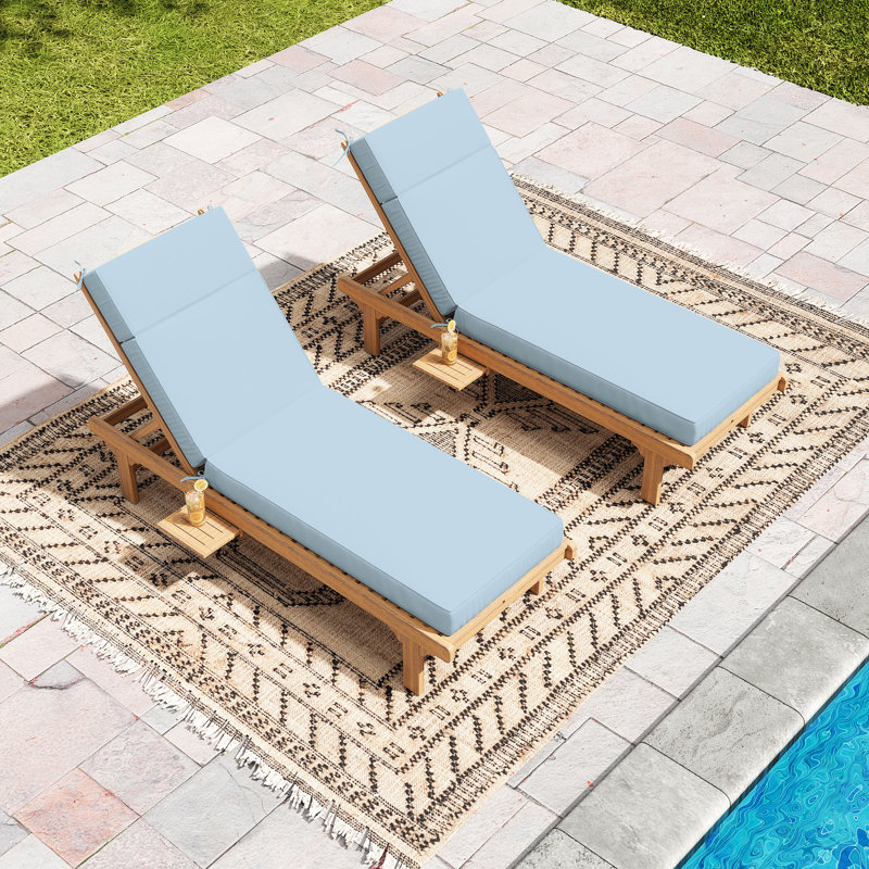 Outdoor 4'' Chaise Lounge Cushions Lounge Chair Cushions 21" W X 72" L, Light Blue