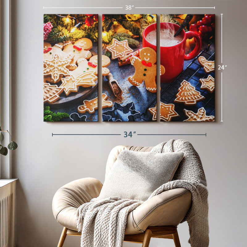 «Christmas Cookies» sur toile, H 24 po x l 38 po x P 1,25 po