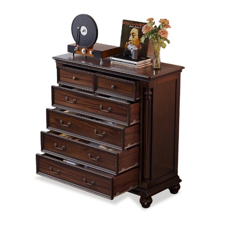 Armoire d'appoint en bois manufacturé noyer foncé