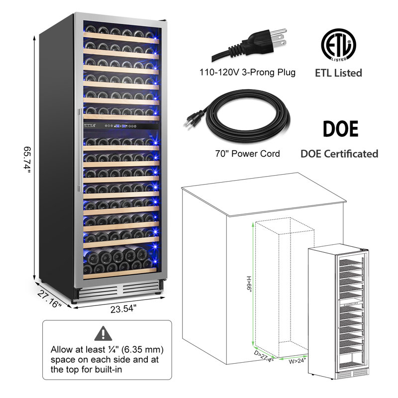 24" Dual Zone Stainless Steel Wine Cooler with Interior Lighting