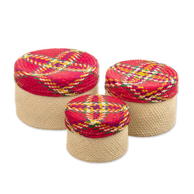 Ensemble de 3 paniers en fibre naturelle fabriqués à la main Bay Isle Home ™