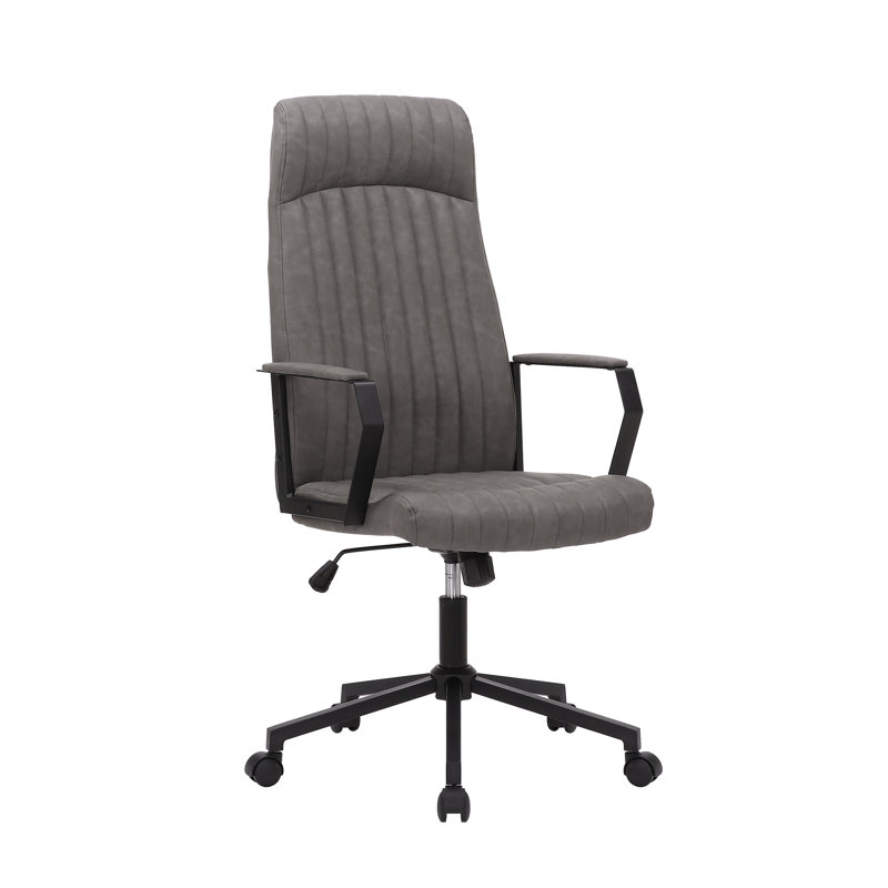Office Chair with Headrest, Grey