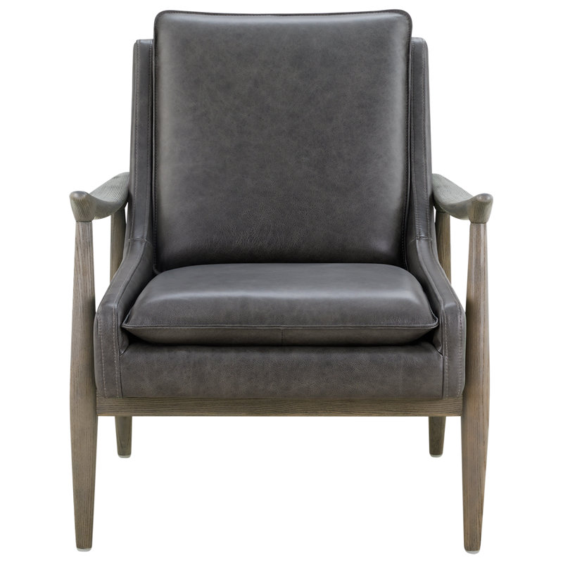 Fauteuil d'appoint en cuir véritable Caigan Abbyton