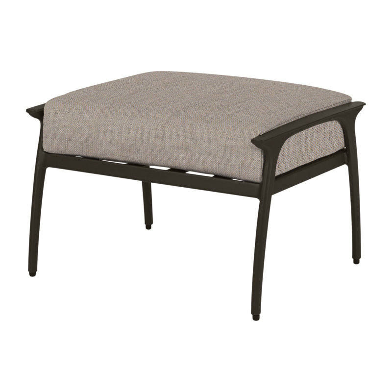Amari Outdoor Ottoman, Cast Ash Sunbrella® Plainweave, Carbon