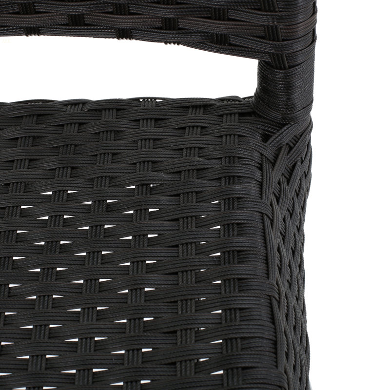 29" Outdoors PE Rattan Armless Barstools, Set Of 2, Dark Brown, Dark Brown