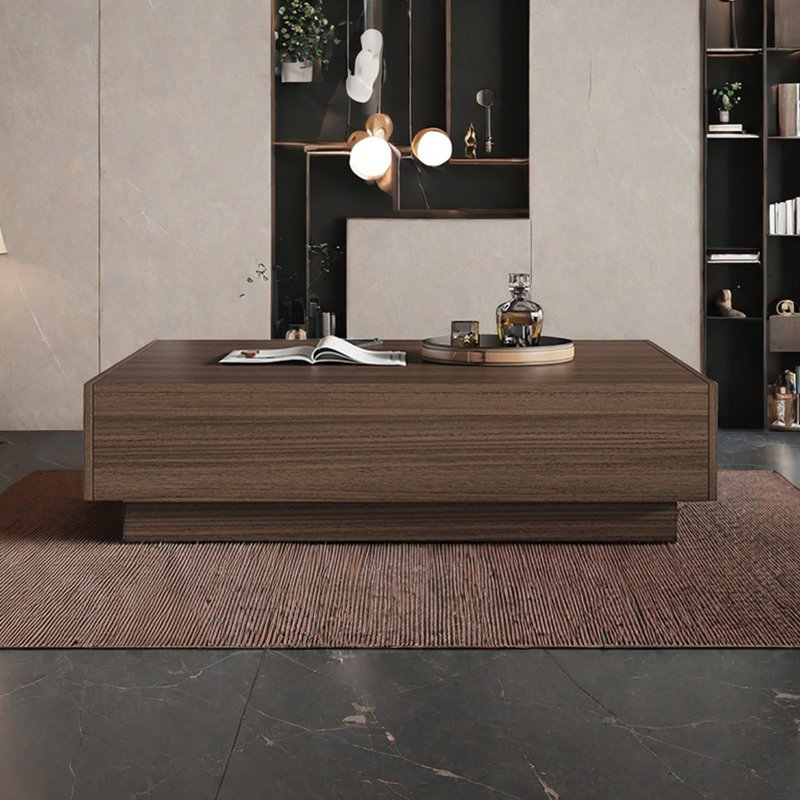 Creative minimalist square coffee table, Dark Walnut, Walnut