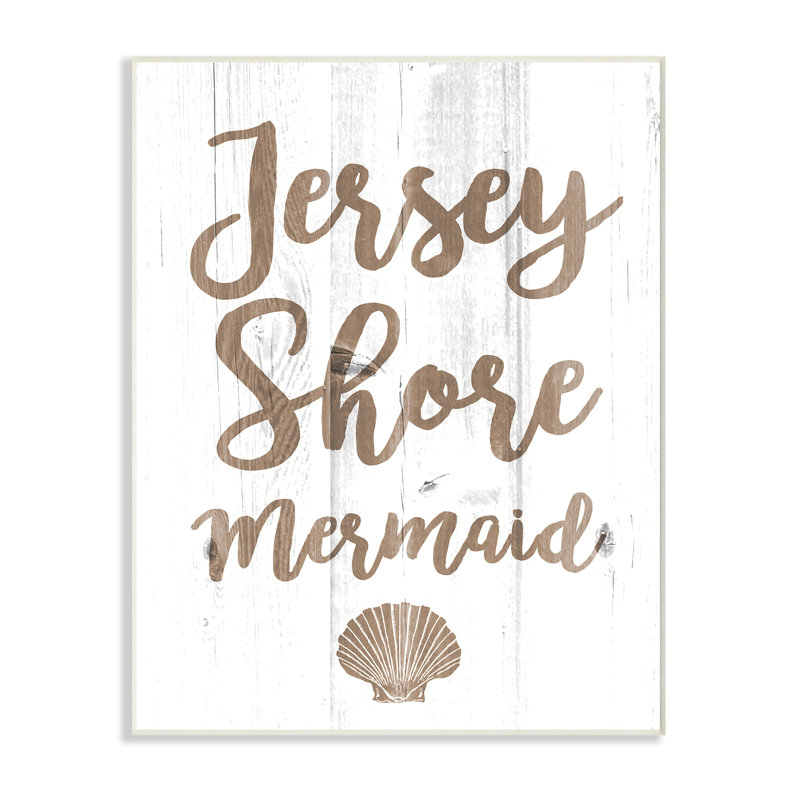 « jersey shore sirène », art textuel, H 15 po x l 10 po, Plaque murale
