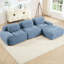 Velours côtelé bleu en forme de L 3, conception ergonomique, multi-angle, sans assemblage, base antidérapante incurvée,