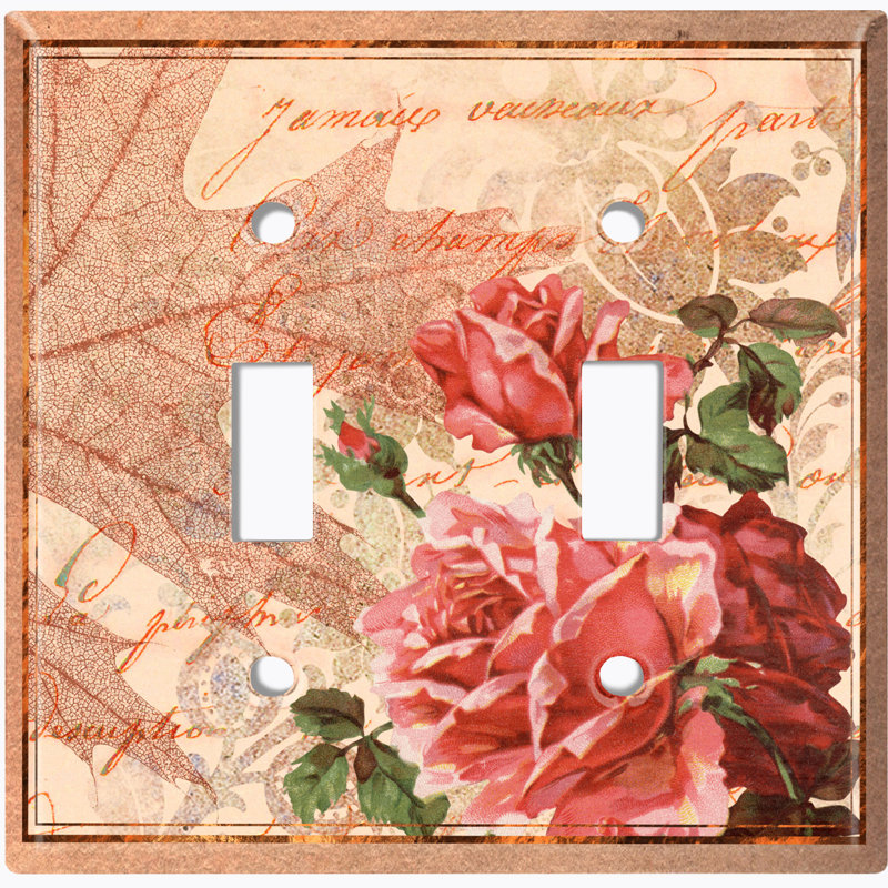 Patterned 2 - Gang Toggle Light Switch Standard Wall Plate