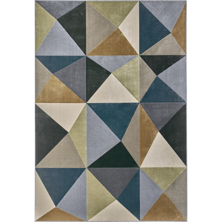 Corrigan Studio Manwe Abstract Flat Weave Green Area Rug | Wayfair.co.uk