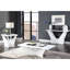 Table contemporaine 1pc avec finition blanche et base lustrée