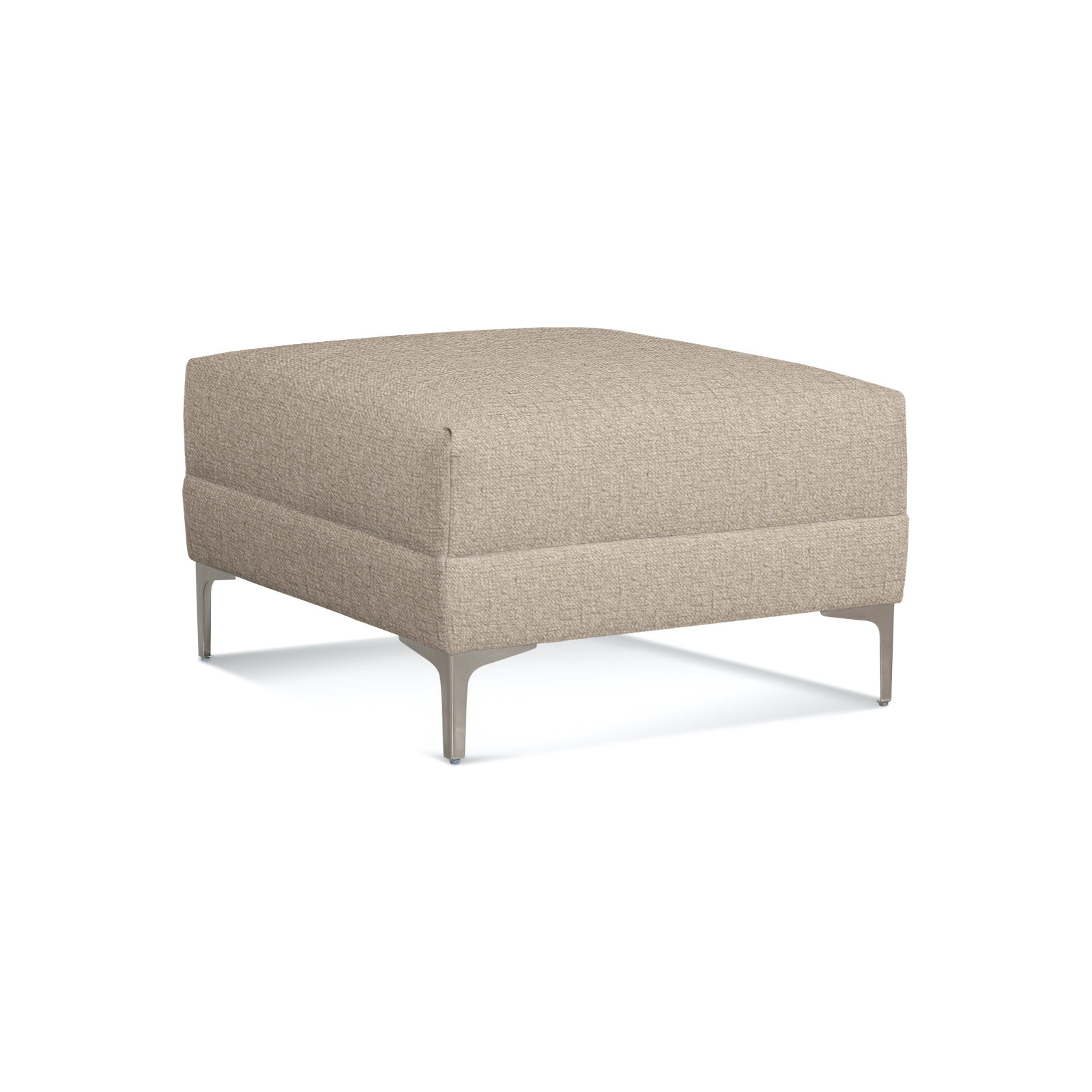 Alexa Upholstered Ottoman, Eggshell Crypton Performance Polyester Blend