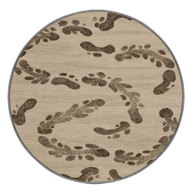 Washable Sandy Footprints Path Coastal Area Rug