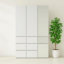 Modular Wood Closet System With Mirror In White