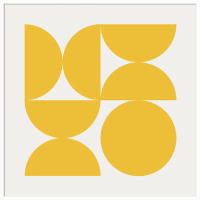 Bold Vintage Geometric Sunshine Yellow by The Creative Bunch Studio Framed Art Print