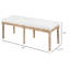Banc rembourré blanc crème de 46 po avec attrait rétro français pour un espace paisible, Allure Relaxing