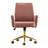 Pink Mid-Back Liftable Office Chair, Striped Fabric, Ergonomically Designed, Excellent Choice For Working Studying Or Relaxing, Mid-Back Design Provides Better Sitting Experience-428597997