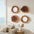 Four Pack Handmade Rustic Solid Wood Mirror Wall Decor