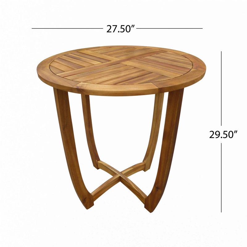Round Solid Wood Dining Table(Only Table), Teak