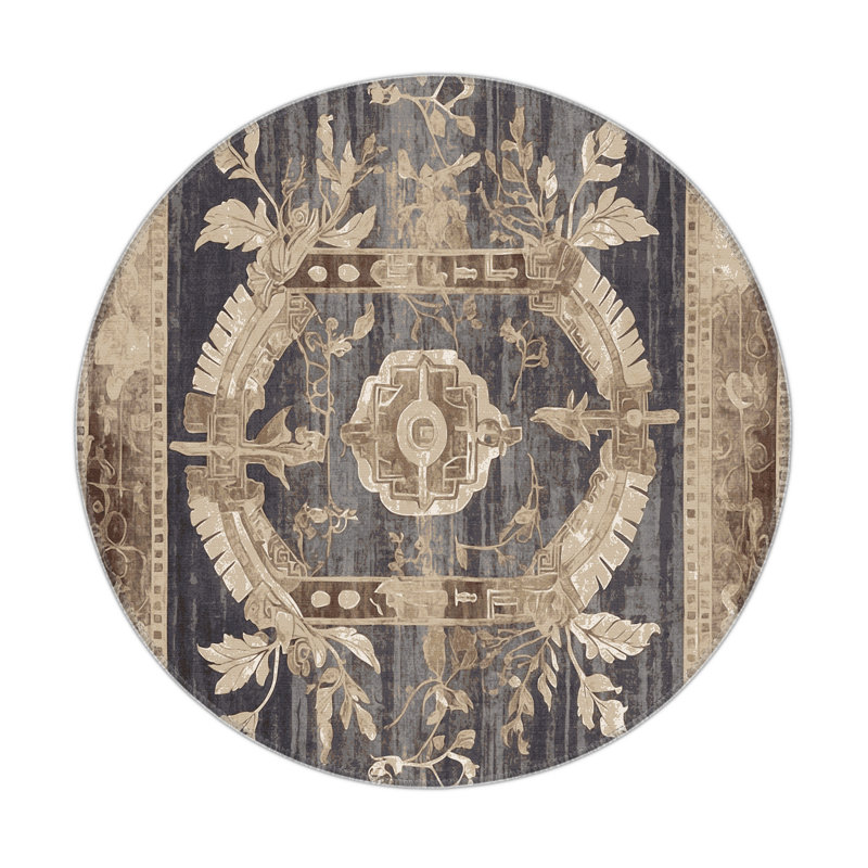 Delos Mystery Indoor And Outdoor Area Rug, Round 5'