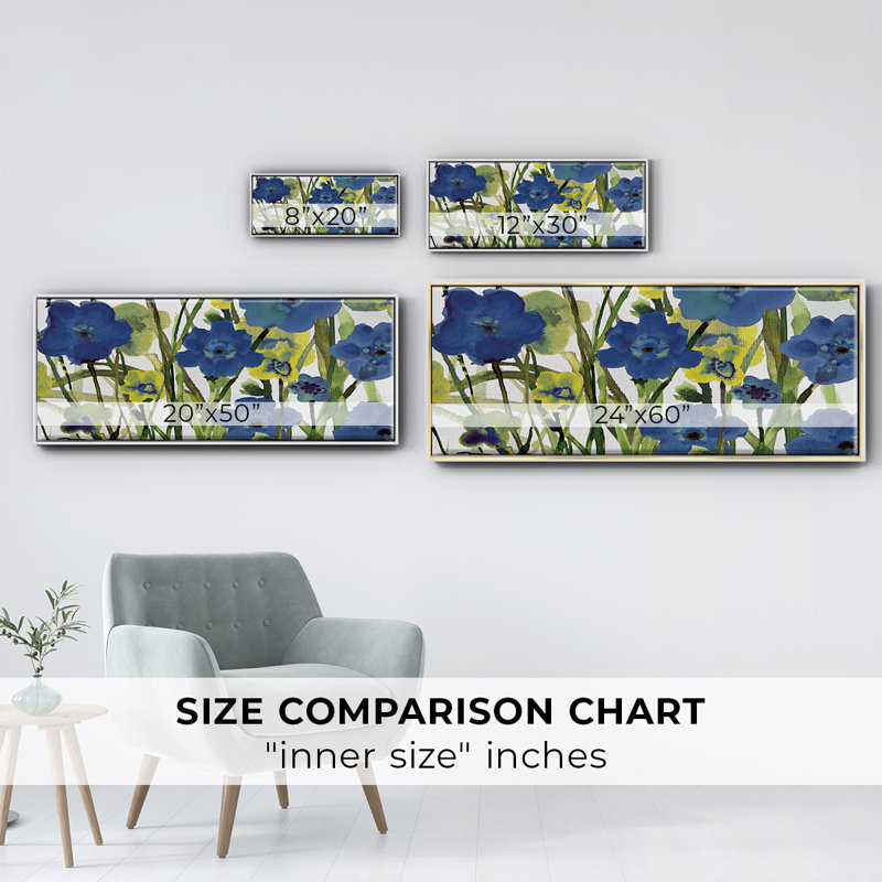 Picking Flowers- Framed Canvas, 12" H x 30" W