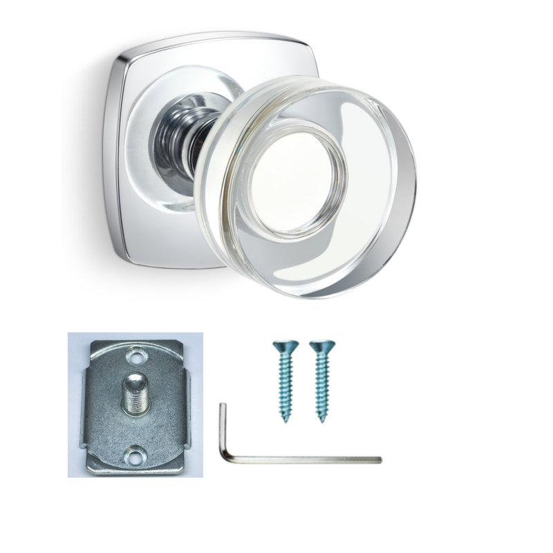 Faux bouton Luna, chrome poli, Chrome poli