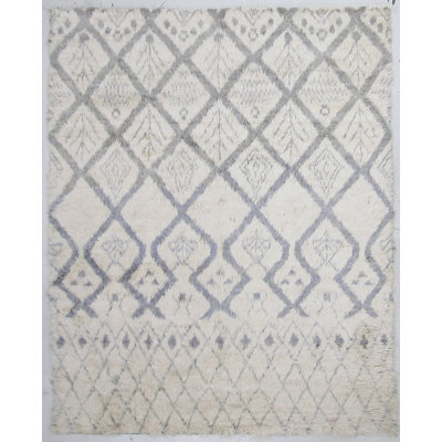 Moroccan Hand-Knotted Gray/Ivory Area Rug