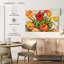 Harnek orange et tulipes rouges