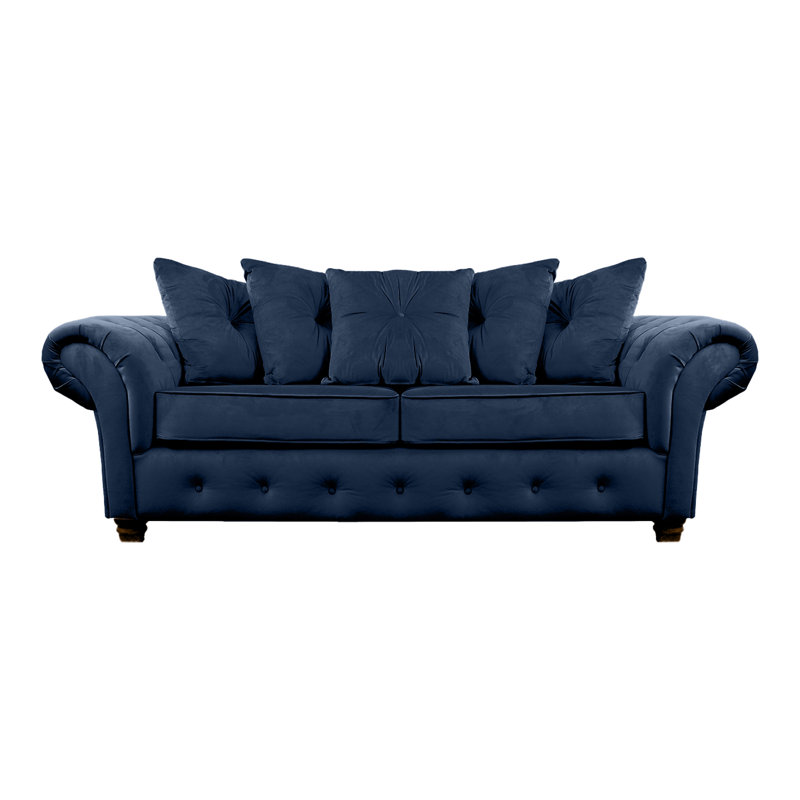 Lila 2 Seater Velvet Sofa, Navy