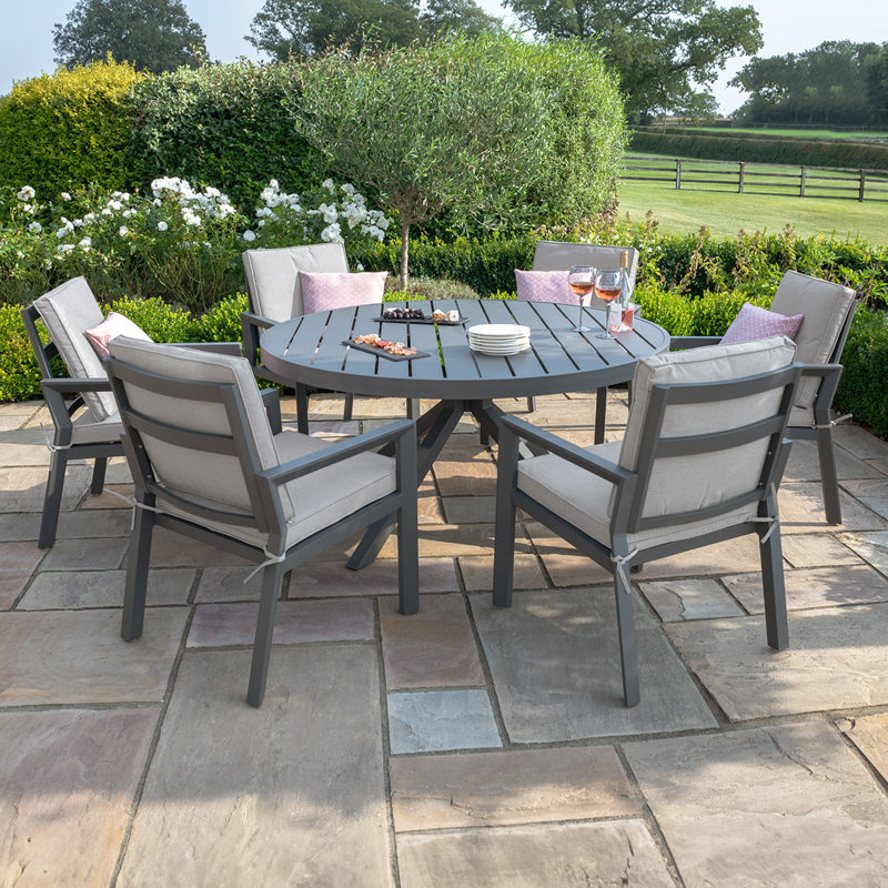 Dantavis 6 Seat Round Dining Set / Dove Grey