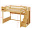 Grand lit mezzanine en bois avec garde-robe et escalier, tablettes de rangement, lit superposé multifonctionnel-2084195180