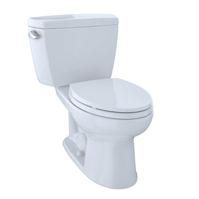 TOTO® Eco Drake® Two-Piece Elongated 1.28 GPF Toilet with CeFiONtect™, Cotton White