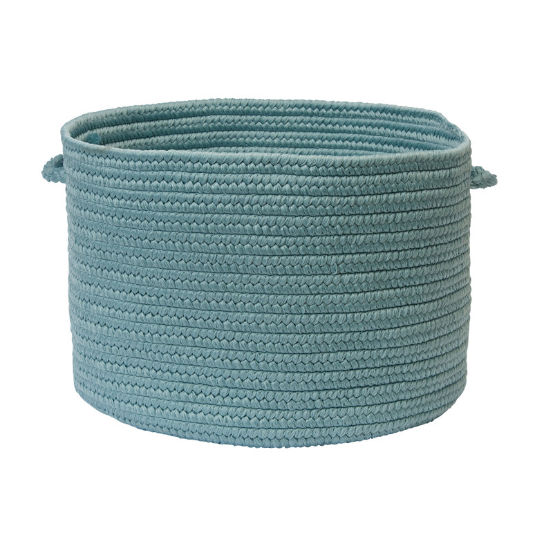 Braided Indoor/Outdoor Storage Basket, 12" H x 16" W x 16" D, Federal Blue