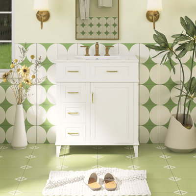 30'' Single Bathroom Vanity With Ceramic Top