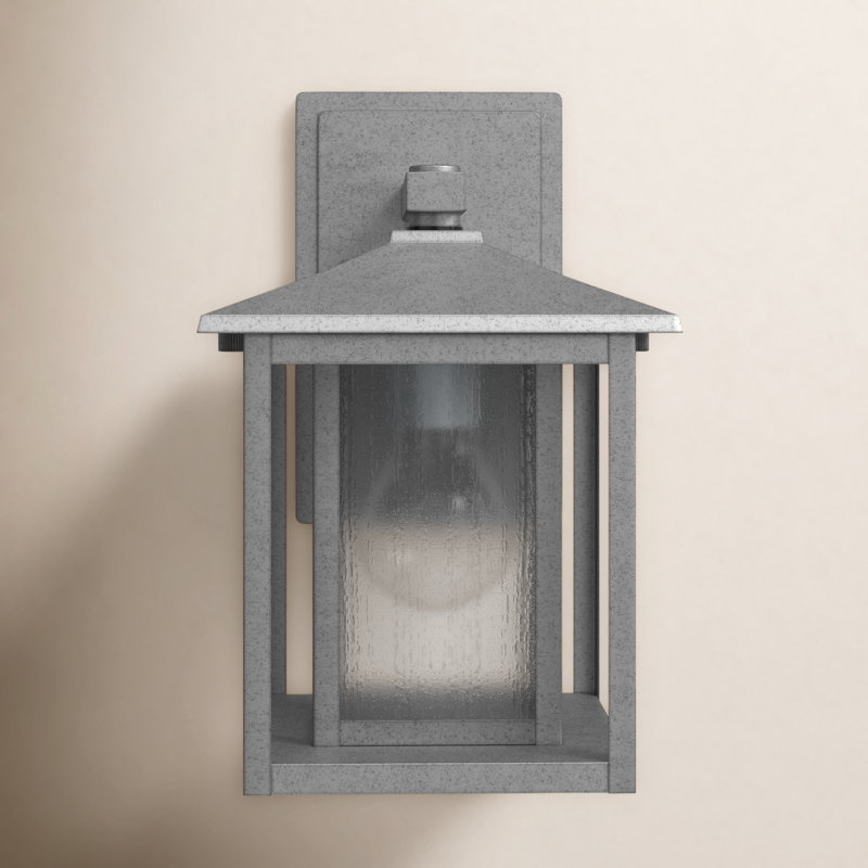 Lanterne murale d'extérieur 1 lumière Vermont, H 11 po x l 7 po, A19 60 W moyen, Étain patiné